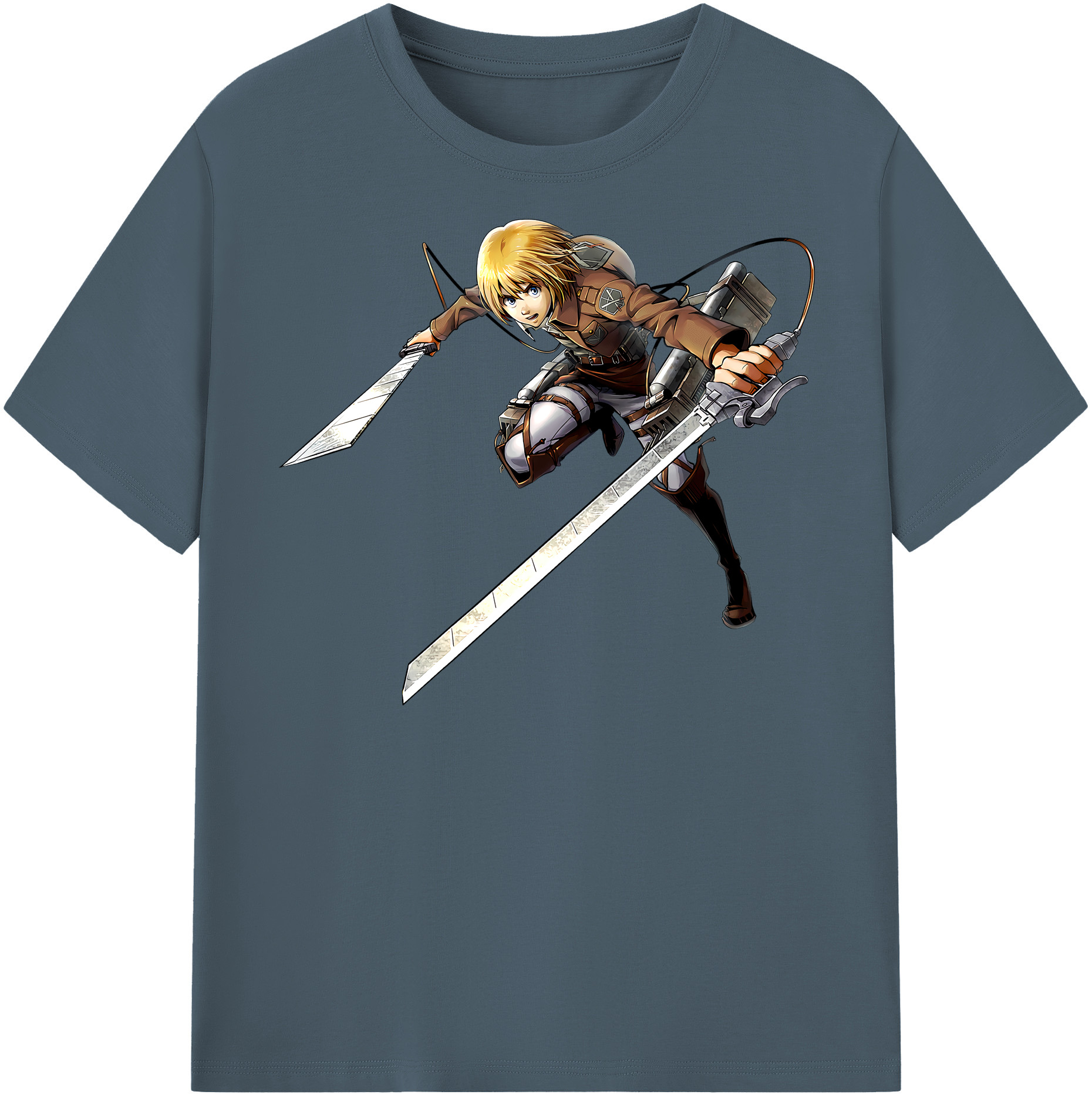 （画像用） 進撃の巨人 アルミン·アルレルト Attack on Titan Armin Arlert 綿100％半袖Tシャツ（フロントプリント）
